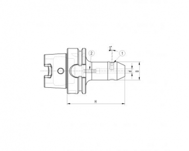 Preview: Fräseraufnahme Whistle-Notch DIN 1835E HSK80A D=25mm A=110